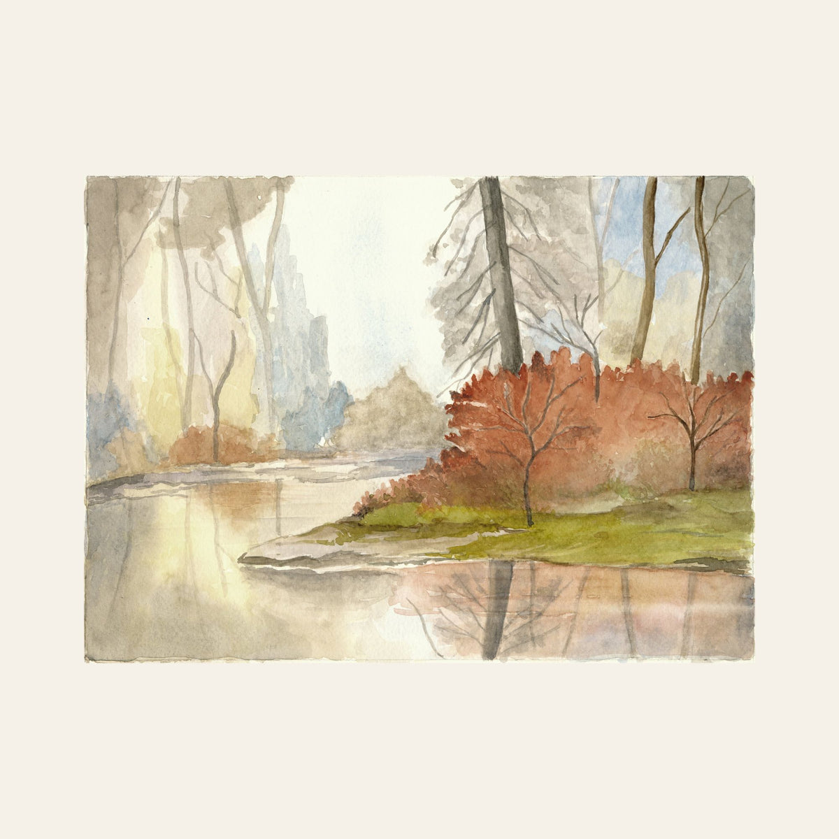 Autumn Reflections — Framed Fine Art Paper Print