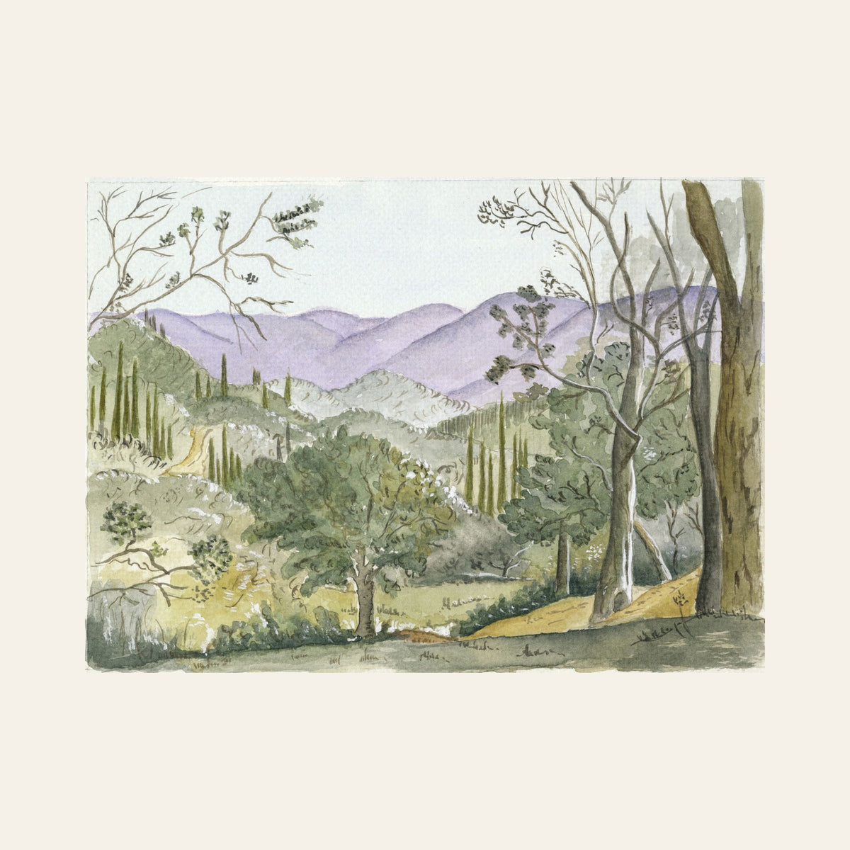 Tuscan Hills — Framed Fine Art Paper Print
