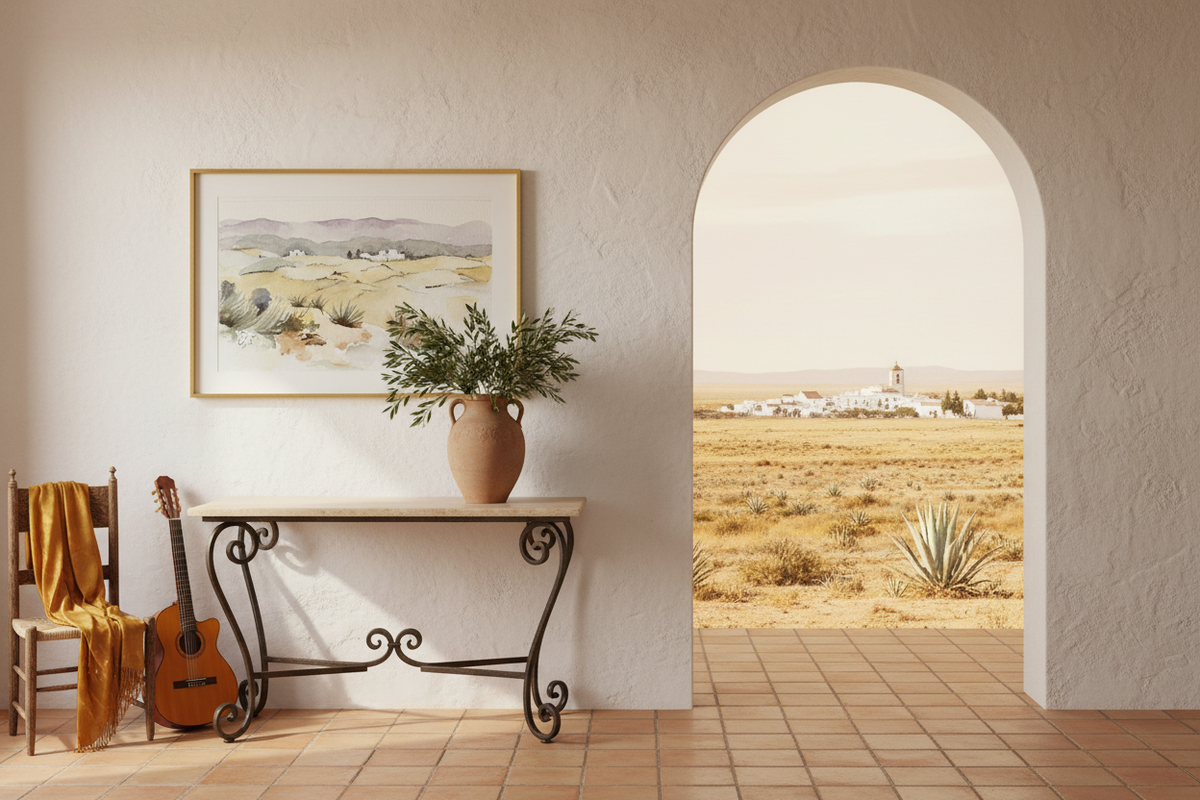 Andalusian Plain — Flat Desert View, Elegant Console