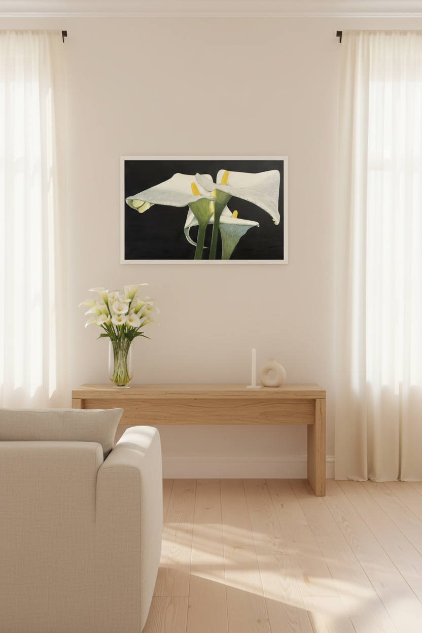Isabel — Calla Lilies Unframed Print Room Mockup v3