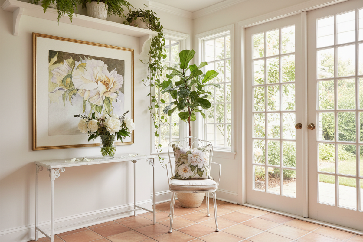 White Peonies — Bright Sunroom