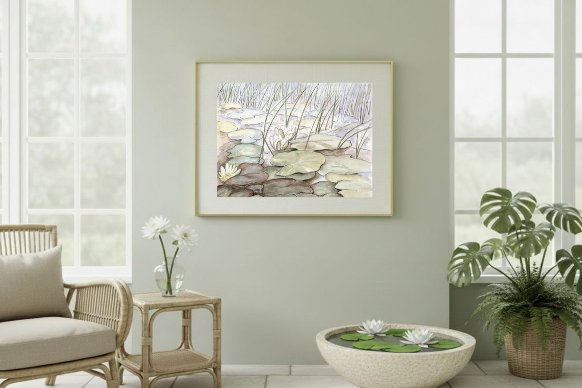 The Lily Pond — Framed Fine Art Paper Print