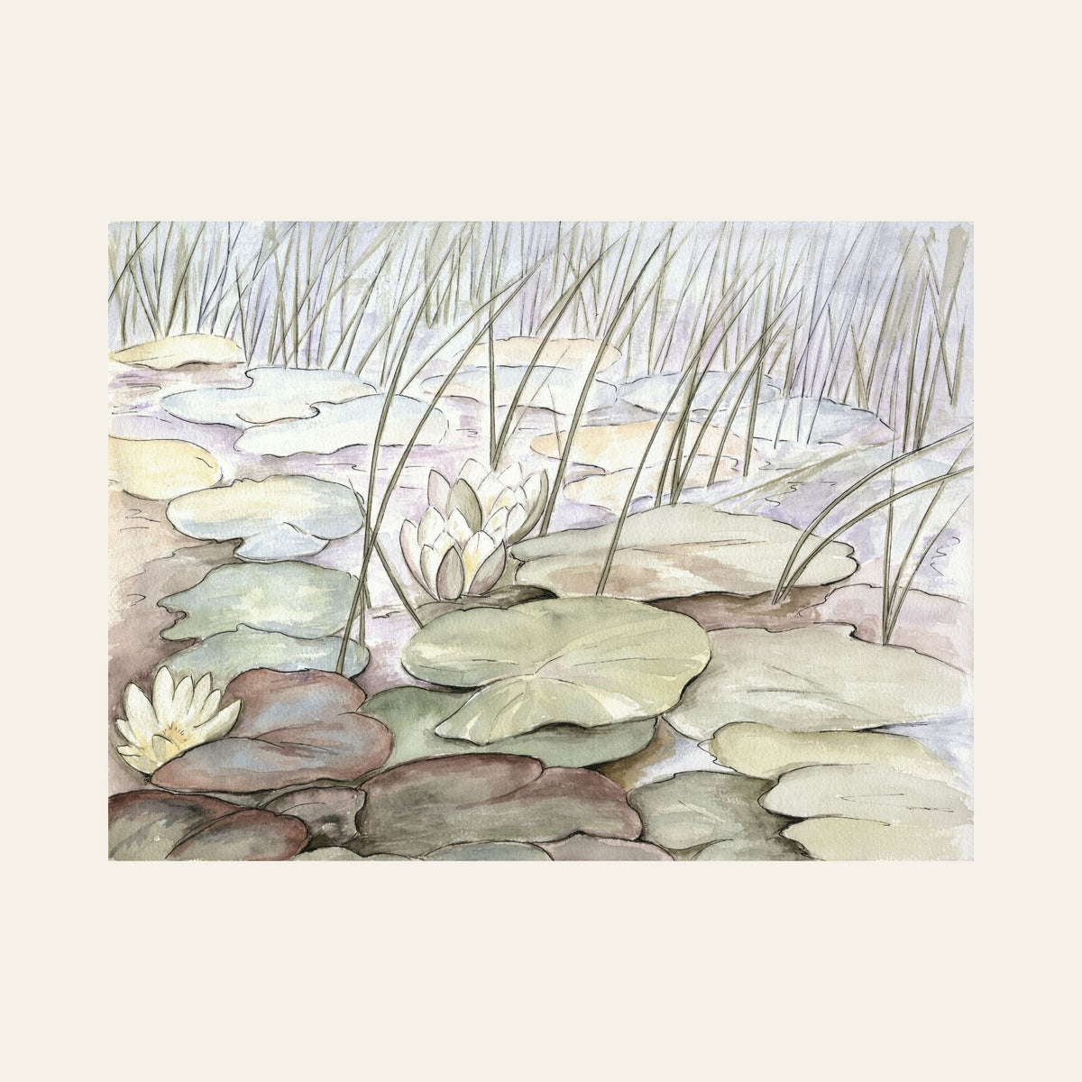The Lily Pond — Framed Fine Art Paper Print