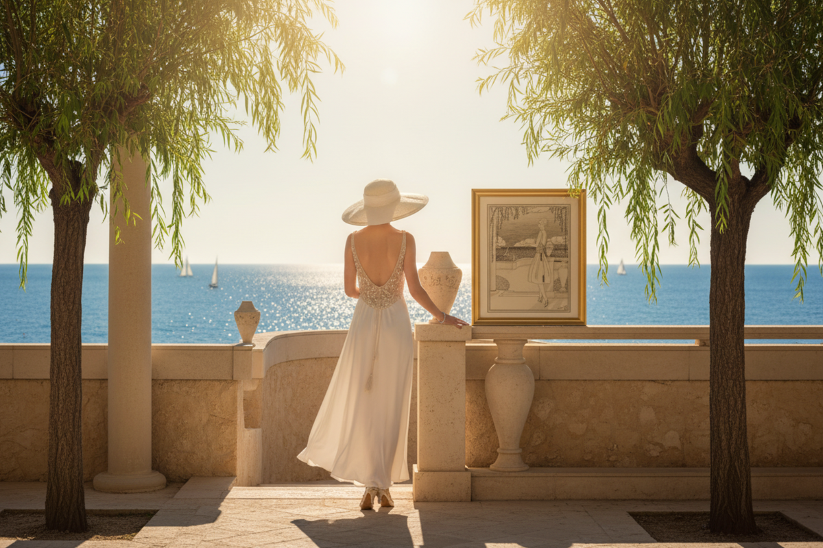 Lady by the Sea — Unframed Fine Art Paper Print