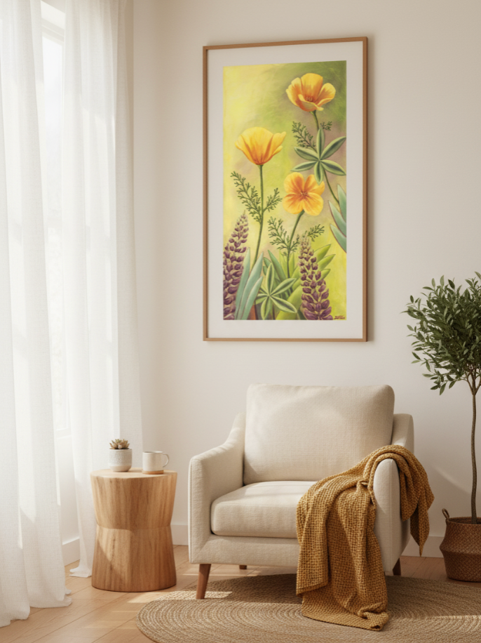 Icons in Fire & Purple — Framed Fine Art Paper Print