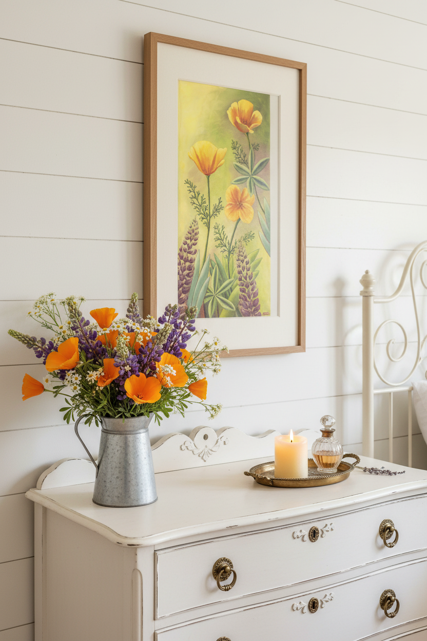 California Poppies — Romantic Farmhouse Bedroom