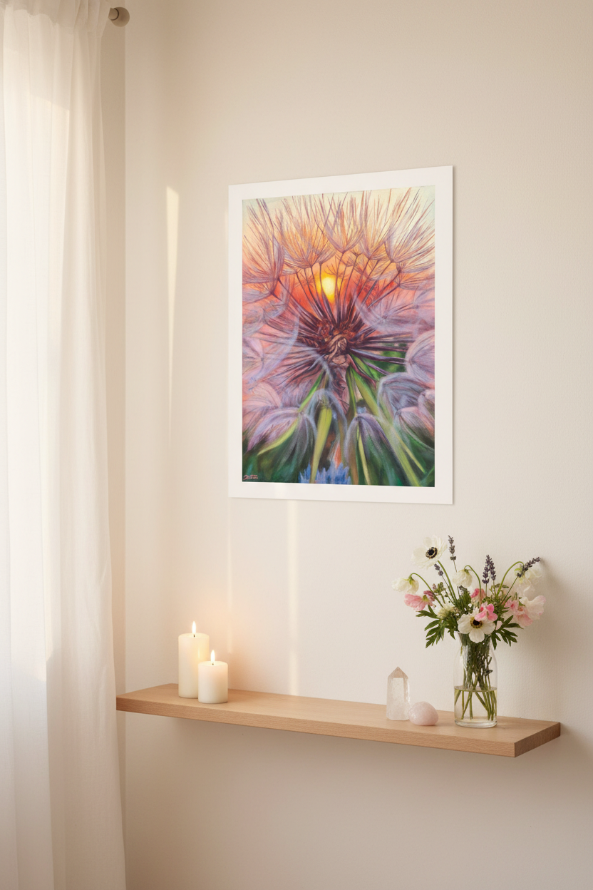 In the Rays of the Sun — Unframed Print with White Border