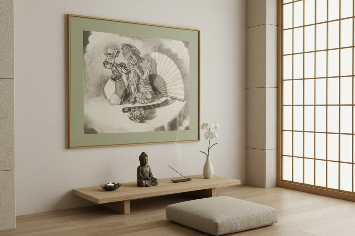 Natural Wood + Sage Green Mat - Corrected
