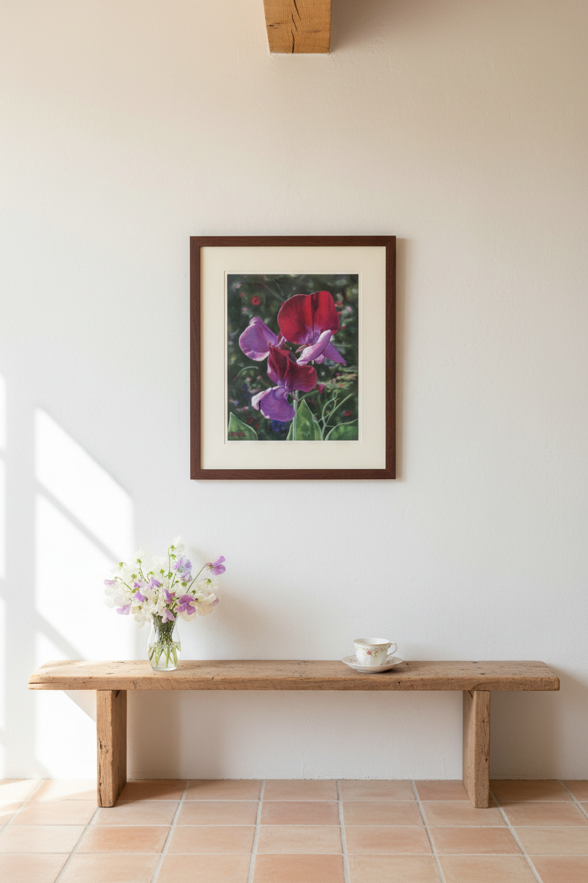Sweet Peas — Dark Walnut Frame v3