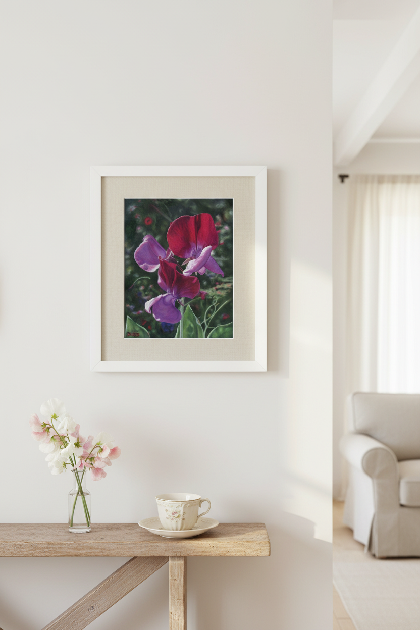 Sweet Peas — White Frame