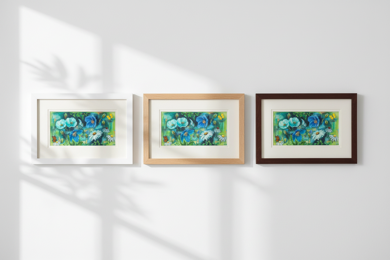 Where the Pollinators Dance — Three Frames Different Heights Straight